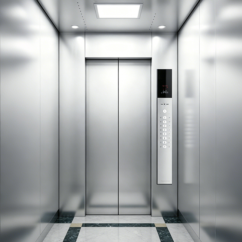 Hairline Stainless Steel Passenger Elevator na may Machine Room