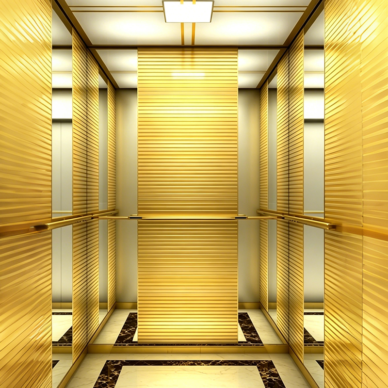 Titanium Gold Stainless Steel Passenger Elevator para sa Supermarket