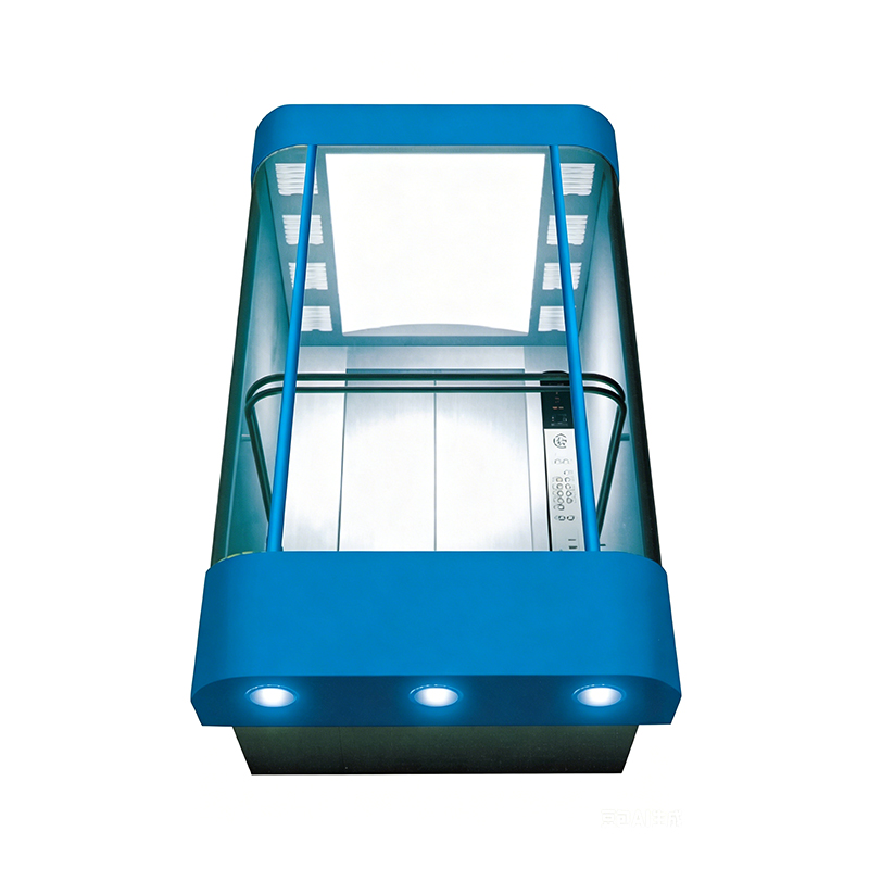 Painted Steel Panoramic Observation Elevator na may Hairline Stainless Steel Interior