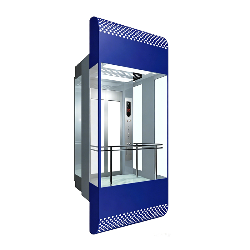 Laminated Glass Sightseeing Lift na may Baking Enamel Car Cover para sa Shopping Mall