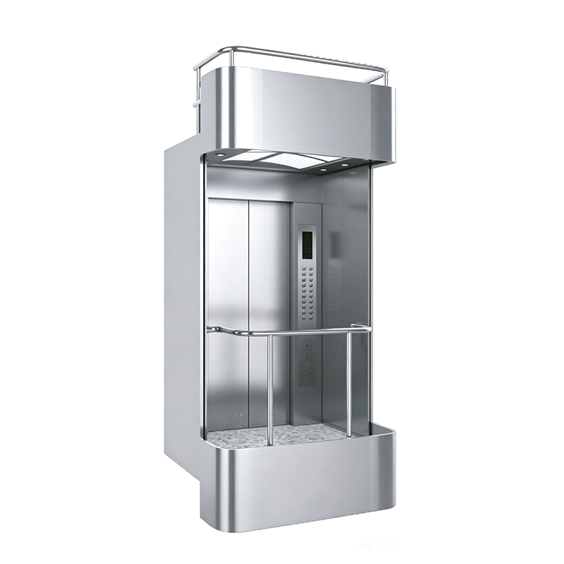Stainless Steel Commercial Passenger Lift na may Safety Laminated Glass Walls
