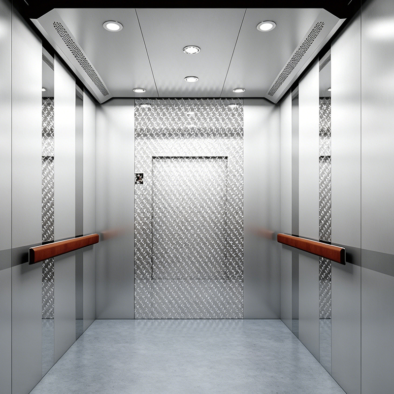 Commercial Hairline Finish Interior Decorative Passenger Lift para sa Maraming Palapag na Gusali
