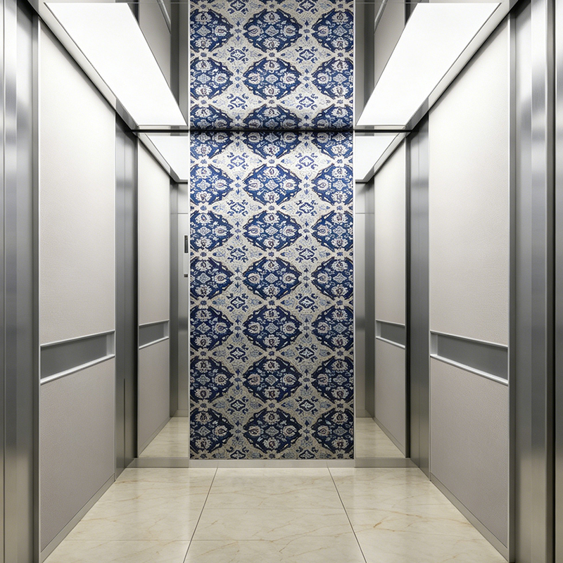 Passenger Elevator na may Artistic Pattern na Wallpaper