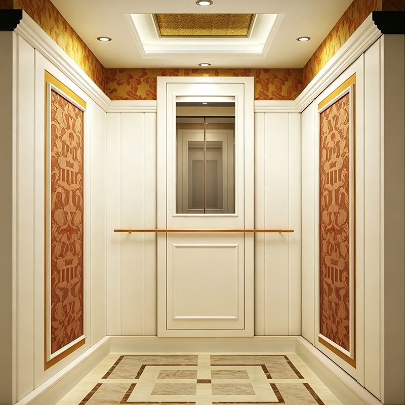 Luxury Wooden Craft Home Villa Elevator na may Gold Foil Ceiling